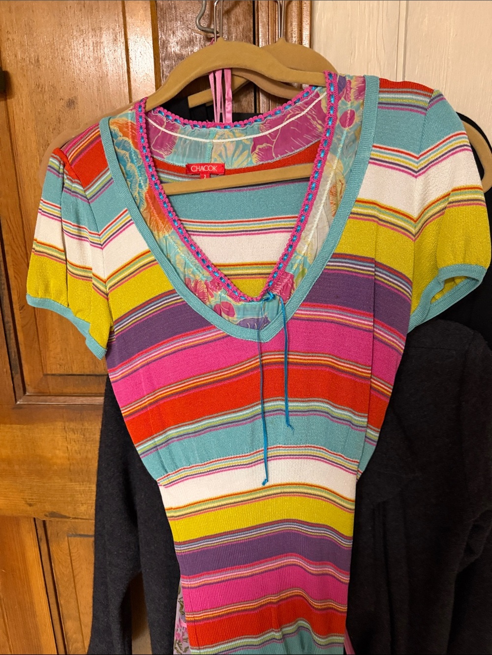 Chaco Multicolor Striped V-Neck Women’s Top